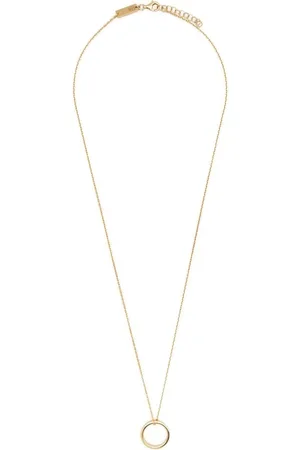 Maison Margiela Collana In Argento Placcata Oro Con Anello Loga