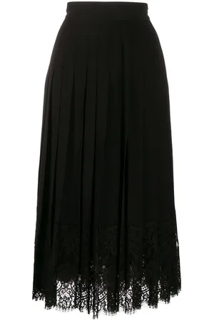 Dolce & Gabbana Maxi Gonna Plissettata Con Pizzo