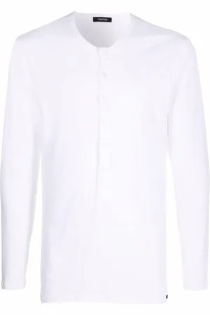 Tom Ford T-Shirt Manica Lunga In Jersey Con Bottoni