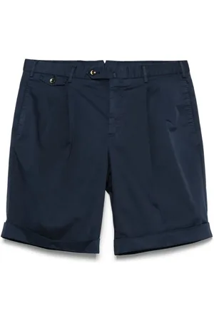 Pantaloni Torino Shorts In Cotone Con Pieghe
