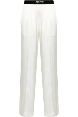 Tom Ford Pantaloni Pajama In Raso Di Seta Elasticizzato