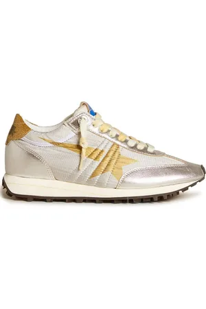 Golden Goose Sneakers Marathon Con Tomaia In Nylon Argento E Stella Or