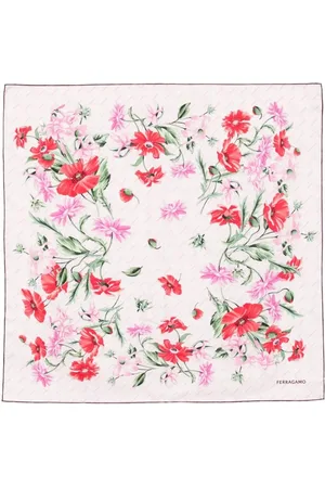 Salvatore Ferragamo Foulard In Seta Stampa Bouquet