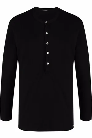 Tom Ford T-Shirt Manica Lunga In Jersey Con Bottoni