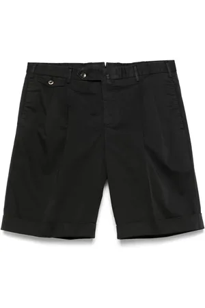 Pantaloni Torino Shorts In Cotone Con Pieghe