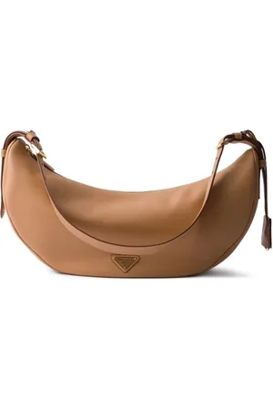Prada Borsa A Spalla Demi-Lune Large In Pelle