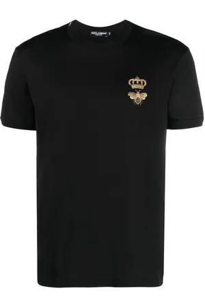 Dolce & Gabbana T-Shirt In Cotone Con Ricamo In Filo Lurex