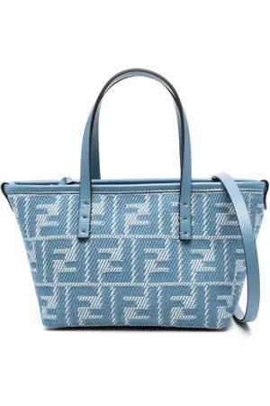 Fendi Borsa Roll Mini In Jacquard Ff Effetto Denim