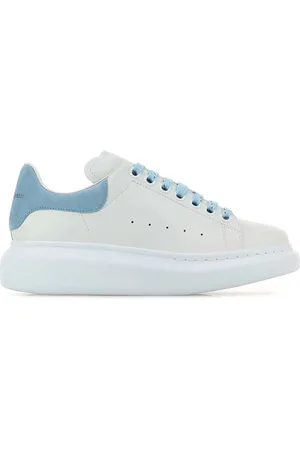 Alexander McQueen Sneakers Oversize In Pelle Bianca E Talloncino Blu