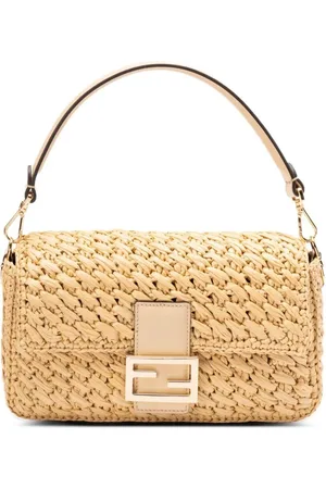 Fendi Borsa Baguette Media In Fibra Di Viscosa Crochet