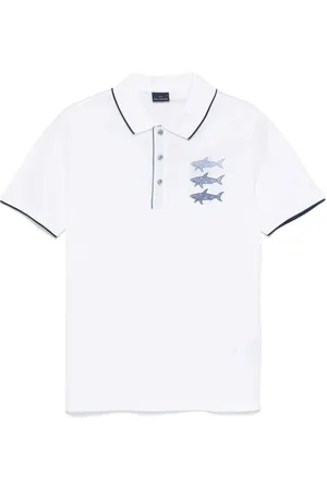 Paul & Shark Polo In Cotone Con Stampa Squali