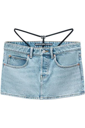 Alexander Wang Minigonna In Denim Con Charm Logo
