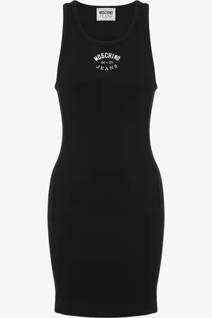 Moschino Stretch cotton dress with logo