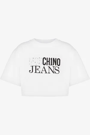Moschino Cropped jersey T-shirt Logo Print
