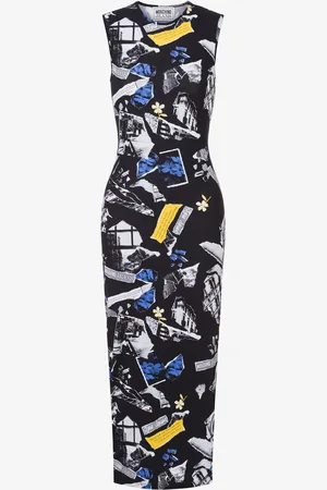 Moschino Long lycra dress Punk Print