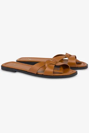 Moschino Flat calfskin sandals Filled Heart