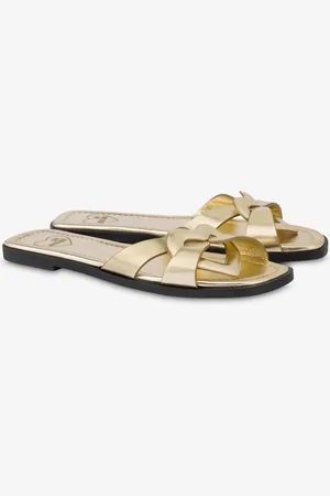 Moschino Flat laminated nappa sandals Filled Heart