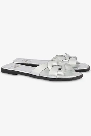 Moschino Flat laminated nappa sandals Filled Heart