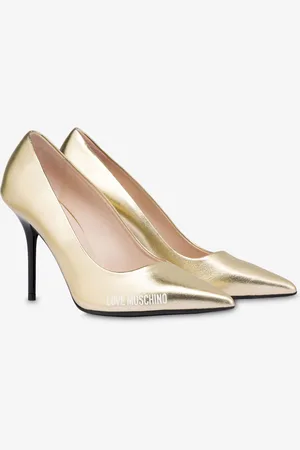 Moschino Laminated nappa pumps Rubber Logo