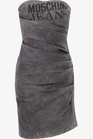Moschino Stretch denim dress Logo Print