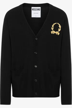 Moschino Wool and Cashmere Cardigan Laurel Crown Embroidery