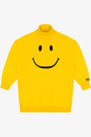 Moschino Smiley® Embroidery wool knit dress