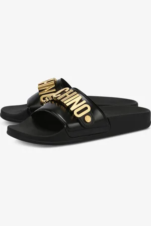 Moschino PVC slide sandals with Lettering logo