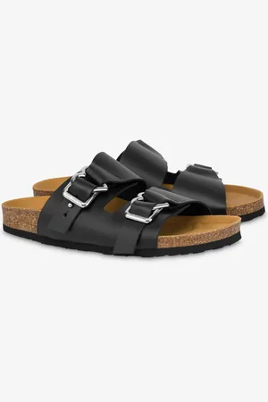 Moschino Calf sandals with double Heart Buckle strap