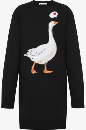 Moschino Cotton Knit Dress Goose