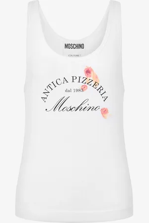 Moschino Stretch Cotton Tank Top Antica Pizzeria
