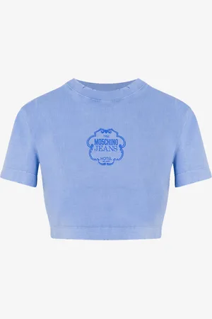 Moschino Cropped jersey T-shirt with logo