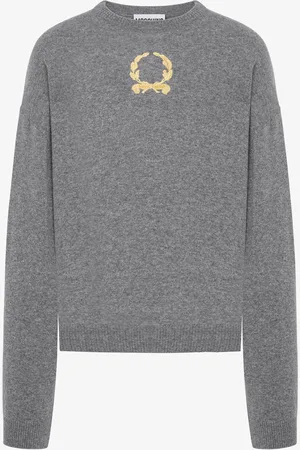 Moschino Wool and Cashmere Pullover Laurel Crown Embroidery