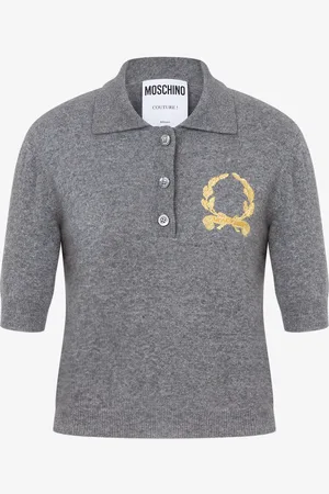 Moschino Knit Polo Shirt Laurel Crown Logo