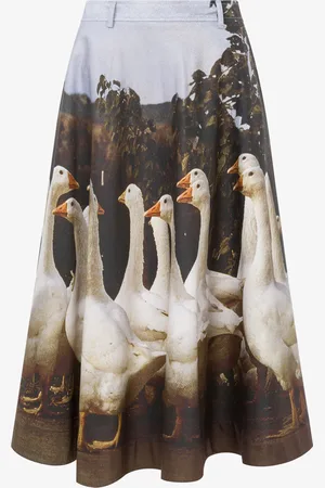 Moschino Cotton Gabardine Skirt Goose