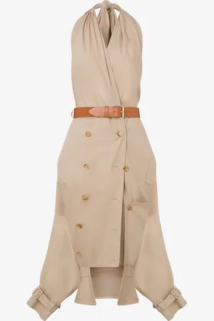 Moschino Cotton Canvas Dress with Trench Details