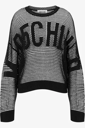 Moschino Twisted shiny knit pullover Maxi Logo