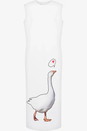Moschino Stretch Crepe Dress Goose Patch