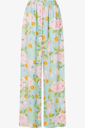 Moschino Silk satin pants Smiley® & Roses