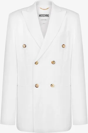 Moschino Double-breasted linen jacket