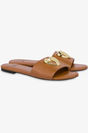 Moschino Flat sandals in calfskin with heart