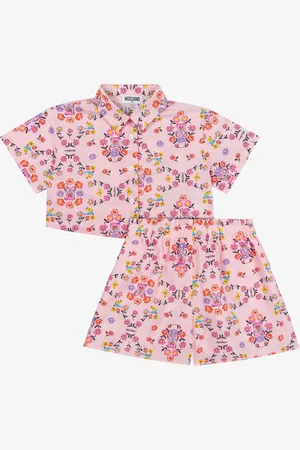 Moschino Poplin shirt and shorts set Allover Flowers