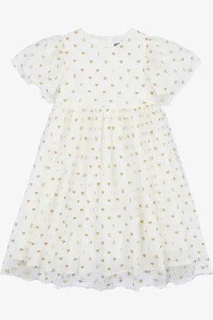 Moschino Tulle dress with all-over embroidery