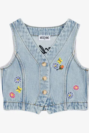 Moschino Denim vest Flowers Embroidery