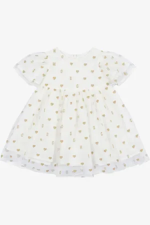 Moschino Tulle dress with all-over embroidery