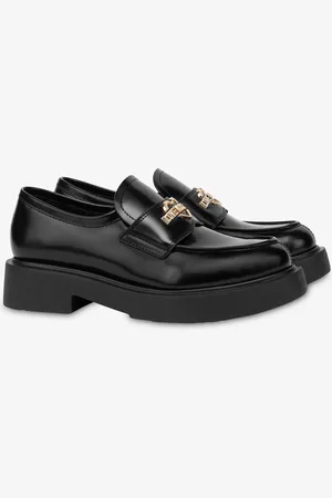 Moschino Abrasive Calfskin Moccasins City Love
