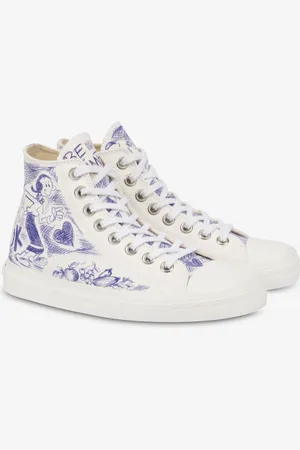 Moschino High-top canvas trainers with print