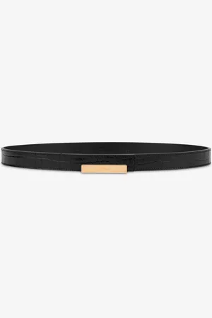 Moschino Metal Plaque calfskin belt