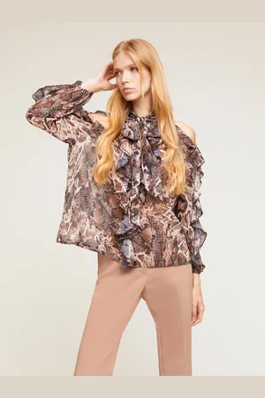 Motivi Blusa con rouches fantasia pitone Donna