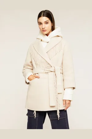 Motivi Cappotto corto con frange e piumino interno Donna