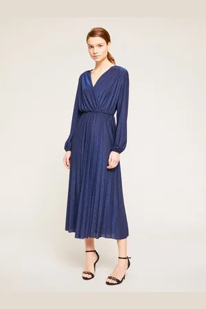 Motivi Vestito midi in jersey lurex plissé Donna